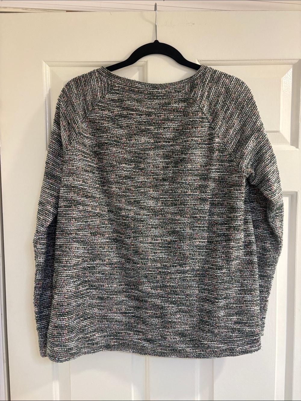 LOFT Multicolor Speckled Crewneck Sweater - Gray with Subtle Specks - Picture 2 of 2